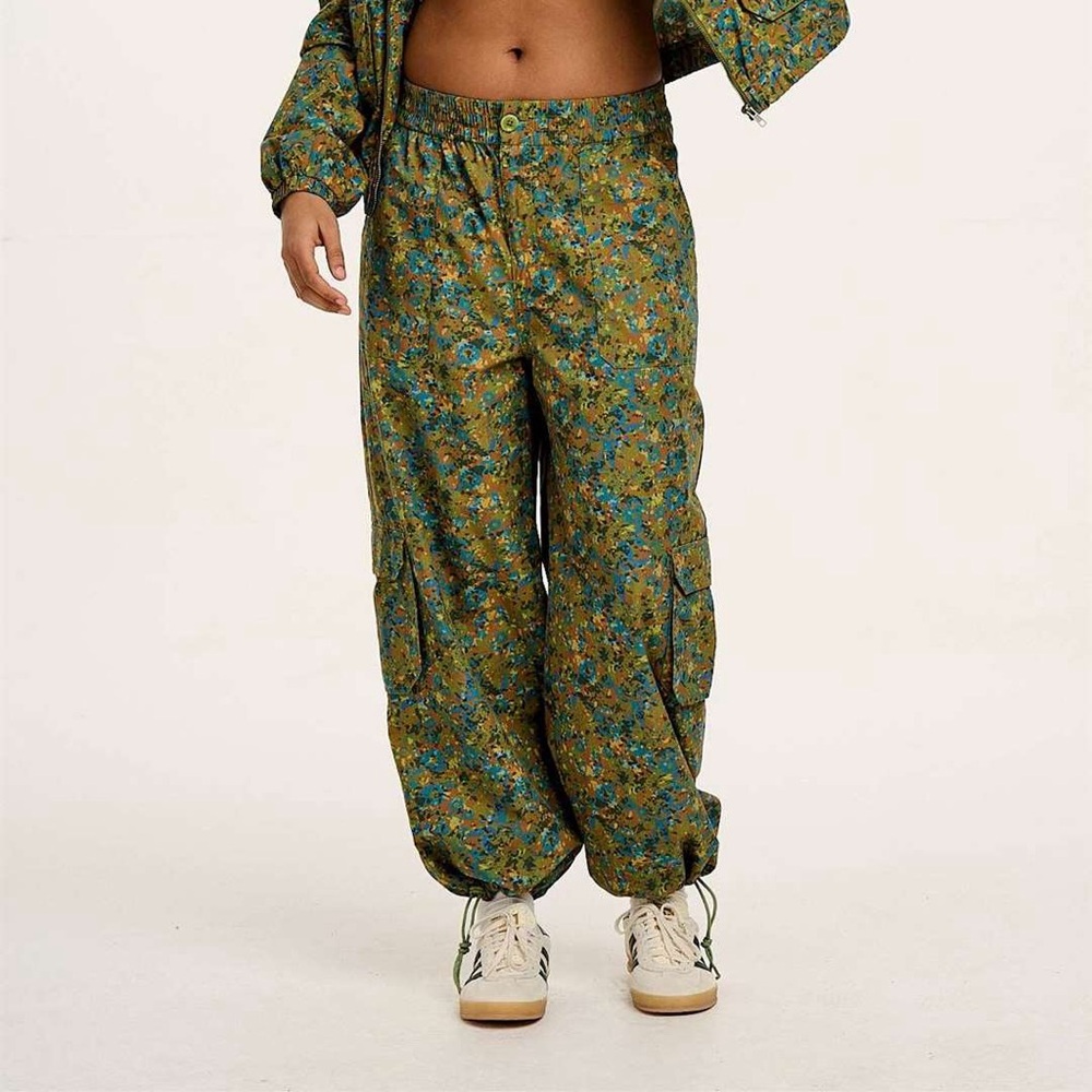 Floral Green Cargo Pants - Picture 2 of 6